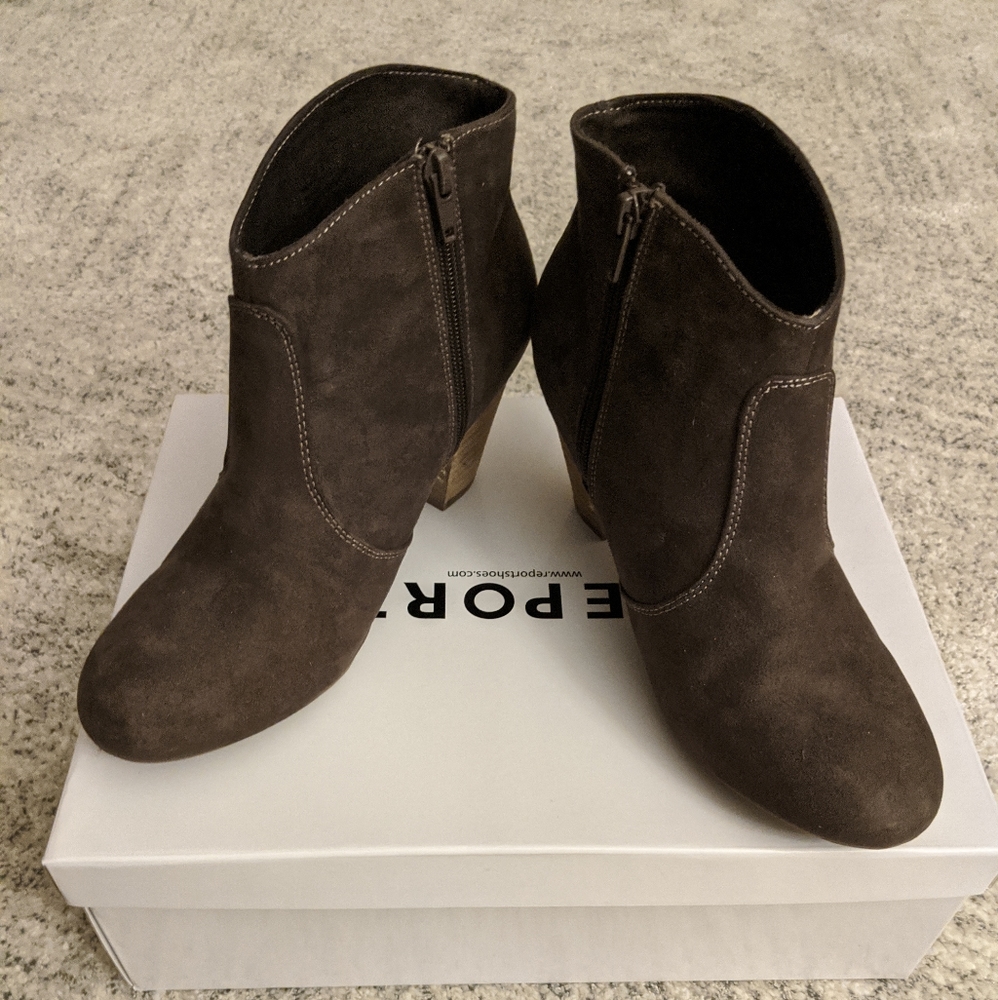 Women's brown heeled boots